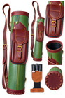 Genuine Handmade Leather Archery Arrow Quiver Shoulder Bag   Free Gloves
