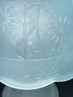 Vintage Fairy Lamp Candle Satin Frosted Light Powder Blue Glass Floral Design