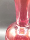 Vintage Ruby Red Amberina Hand Blown Empoli Italy Fluted Swirl Glass Bottle Vase