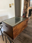 Circa 1900 s Japanese Wooden Hibachi  Copper Inlay - Three Drawer