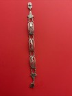 Egyptian Handmade 800 Silver Cartouches  Lotus Flowers Bracelet 12 9 Grams