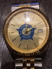 Vintage Benrus Chgo Police Swiss Watch  2 Tone  Blue Five Star Badge  Engraved