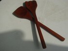 Teak Wood 12  Salad Server 2 Pcs Set Spoon Danish Modern Mid Century Dansk Era
