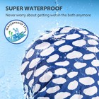 Luxury Waterproof Shower Cap For Women - Adjustable Satin Lined  Blue