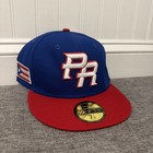 Puerto Rico Hat Fitted Mens 7 1 2 Blue Red World Baseball Classic Cap New Era