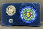 1997-p Law Enforcement Memorial Proof Silver Dollar Insignia Set Pin Patch Coa
