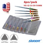 6pcs Dental Endo Rotary Files Niti Super Endodontic Root Canal File 21 25 31mm