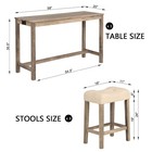 4-piece Bar Table Set With Charging Ports  59  Industrial Kitchen Table   3 U   