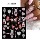Christmas 5d Nail Art Stickers Snowflake Bear Heart Santa Decals Self-adhesive