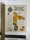 Karo Waffle Syrup Green Label 1954 Print Ad New Maple Flavor Hot Buttered