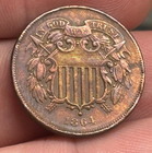 High Grade 1864 2c Two Cent Piece U s  Type Bronze Coin Large Motto Eye Appeal