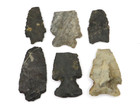 6pc Lot Of Notched Indian Arrowhead - Authentic W Great Colors  