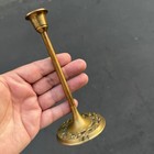 Vintage Unique Brass Candlestick Holder Reticulated Base 6 25  Gold Cottage