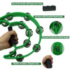 Yayuzest Half Moon Musical Tambourine Double Row Metal Jingles Hand Green