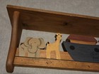 Vintage Noah s Ark Wooden Wall Hanging Shelf Painted Nursery Bedroom 21  