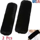 2pcs Car Auto Sheepskin Seat Belt Covers Shoulder Strap Pads Cushion Headrest Us