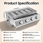 4-burner Stainless Steel Propane Gas Grill  110v  Height For Parties camping