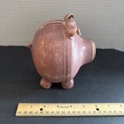 Vintage Stoneware Handmade Piggy Bank With Cork 1999 Signed