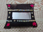 Vintage Handcrafted Wooden Hair Comb - Tribal Ethnic Folk Art Hair Accessory R9