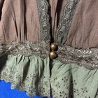 Fairy Grunge Steampunk Indie Brown Ruffle Flounce Button Front Jacket Womens M