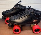 Riedell R3 Cayman Roller Skates Size 7 Black W demon Sonar Edm 95a Wheels