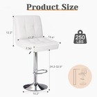 Set Of 2 White Leather Adjustable Bar Stools Dining Swivel Barstools Kitchen Bar