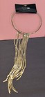 Mcm - Vintage Unique Ladies Goldtone Choker Necklace 18 In W  9 In Metal Tassels