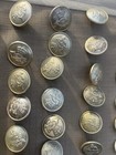 100 Vintage Uniform Buttons Lot     Antique Collectible Brass   Metal Bulk
