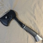 Matching Western Vintage Black Hatchet With Silver Stainless Steel Knife Set 