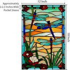 Spring Summer Dragonfly Garden Flag Stained Glass 12x18 Double Sided Yard Banner