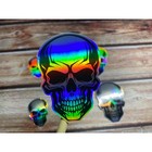 Skull Holographic Vinyl Sticker   Die Cut
