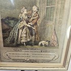 Vintage Victorian Couple La Visite Inattendue French Print Metal Ornate Frame