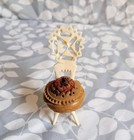 Vintage Victorian Pin Cushion Miniature Chair Carved Tagua   Coquilla Nut