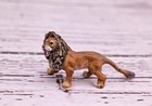 Original Antique Austrian Vienna Cold Painted Bronze Figure Of Wild Lion