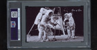 Buzz Aldrin Signed Cut 3x5 Custom Card Psa Dna Slab Apollo 11 Space Auto C3110
