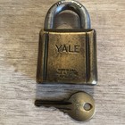 Vtg Antique Brass Yale Padlock Lock Hardened Steel