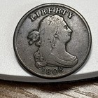 1808 Draped Bust Half Cent Fine     rare Original Coin   