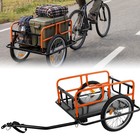 Foldable Bike Cargo Trailer 198lbs Utility Wagon Large Capacity Orange