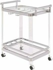 Modern Home Bar 2-tier Clear Acrylic And Chrome Glass Serving Cart W  Wine Rack