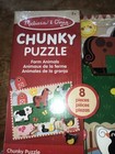 Melissa   Doug  Chunky Puzzle Farm Animals  New  Wooden Age 2 Up Fresh Start