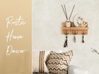 Farmhouse Key Holder For Wall  Decorative Small Organizer With Shelf And Rust   