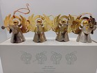 Vintage Angel Ornaments Set 4 Silver Robes Federated Department Store Christmas 