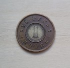 1844 One Penny Model Queen Victoria Nickel Zinc Center In Copper Ring Coin Token