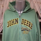 John Deere Green Full Zip Hoodie Sweatshirt Xxl Agriculture 1837