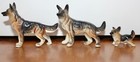 Vintage Sheppard Family Miniature Figurines  Bone China Porcelain 2 Dogs  Pup   