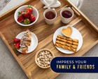 Extra Large 22 Comfify Square Premium Acacia Wood Ottoman Tray Handles - Use