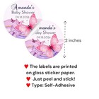 Personalized Butterfly Baby Shower Birthday Party Favor Labels  Custom Stickers
