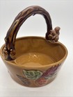 Harvest Ceramic Basket With Acorns   Squirrel