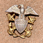 Ww2 Usn Us Navy K g  Luke Overseas Cap Hat Badge Insignia Pin Sterling