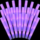 100x 16 Purple Led Foam Glow Sticks  Light Up Flashing Wands For Party  Dj Event